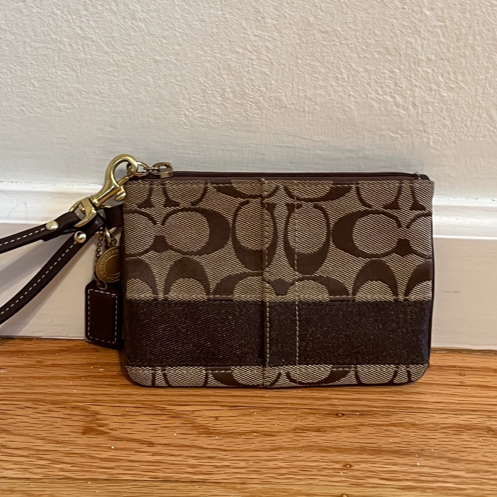 Coach Brown Wristlet
